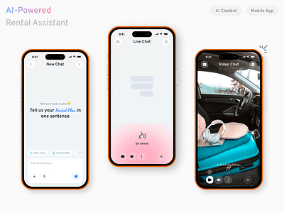 AI Car Rental Mobile App ai app ai assistant ai chatbot app concept automotive booking app car rental dashboard digital product experience design fleet management mobile app mobile ui product design rental app smart app travel app ui design user interface ux design