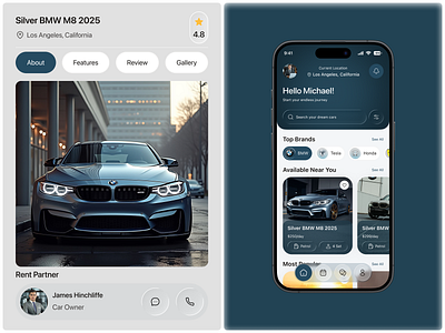 Car Rental Mobile App UI/UX android appconcept appdesign appui car rental cleanui dailyui figma interactiondesign ios luxury car minimal mobileapp mobiledesign modernui productdesign ui uidesign uiux ux
