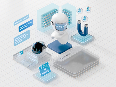 Chub – AI Agent 3D Animation 3d 3d illustration ai ai agent animate artificial intelligence automation b2b blender clean creative tech dipa inhouse illustration modern design next gen ai render saas startup