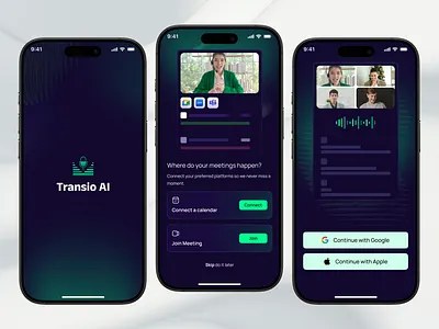 Meeting Transcript App ai note app ui app ux live meeting note meeting note meeting transcript app meeting transcript ui onboarding ui record app ux recording app task summary app transcript app transio ai transio meeting transcript app ui ux