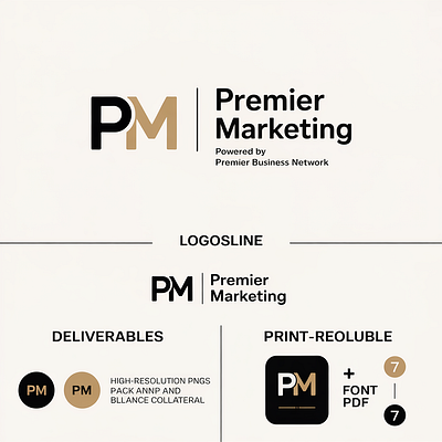 Premier Marketing Logo 3d animation branding graphic design logo motion graphics