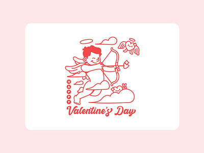 Valentine's Day Card card character color cute day design graphic graphiste happy heart illustration illustrator kawaii love red typography valentine vector