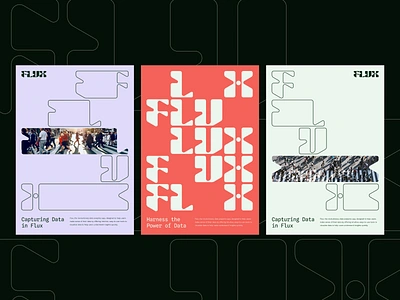 Flux Posters branding data figma logo mark modular poster