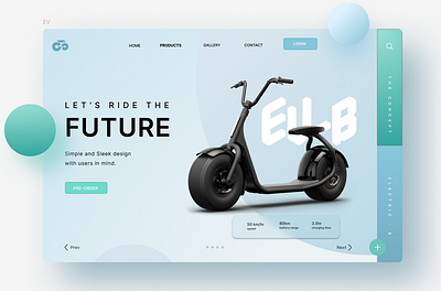 EV Cycle Landing Page – Clean UI graphic design logo ui