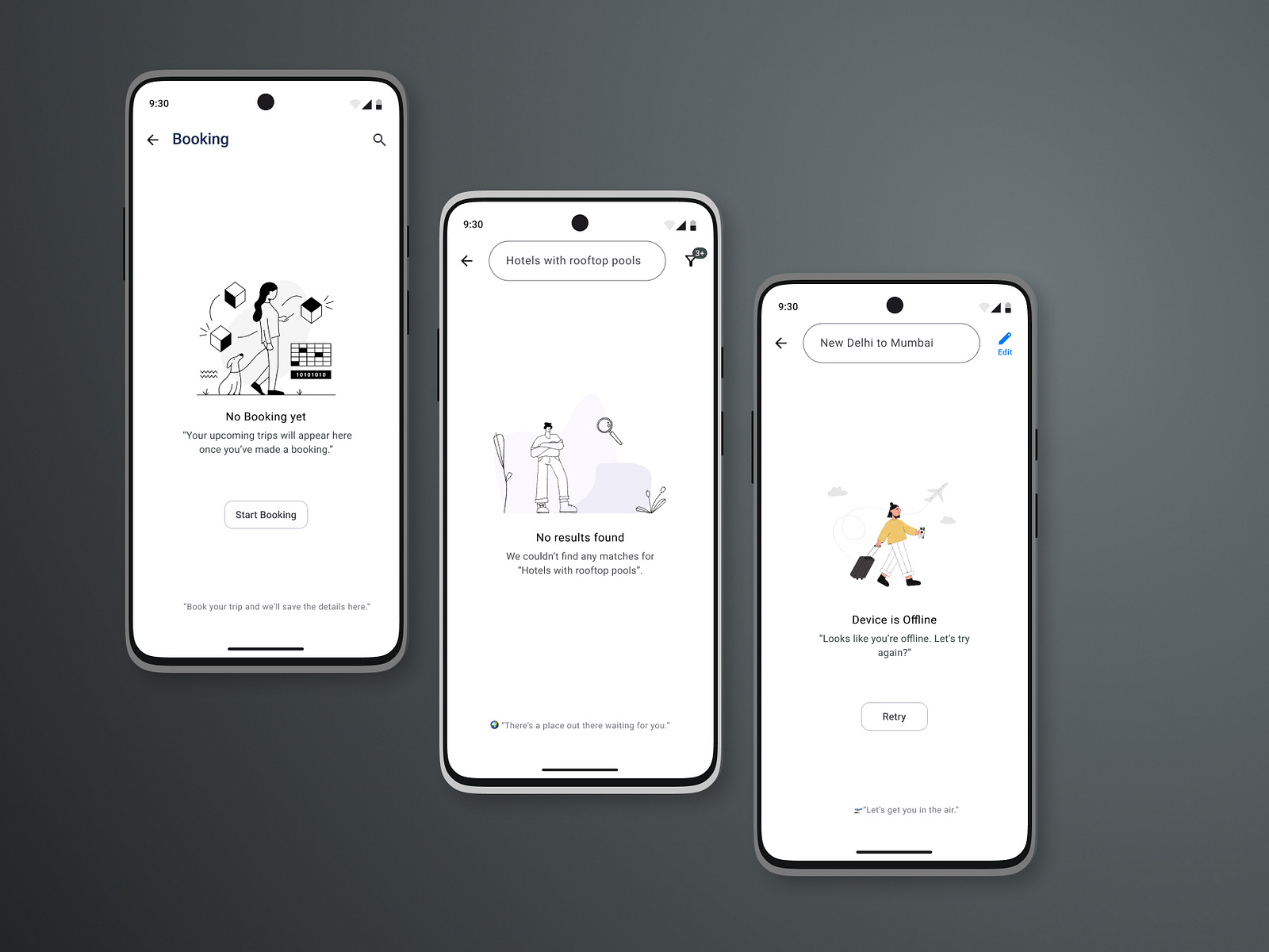 Empty State UI Design for Travel App Booking. by Nikita Aanjana on Dribbble