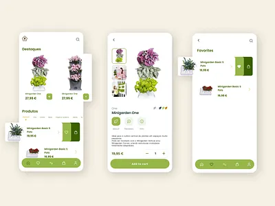 Vertical Garden App app design development ecommerce flower flowers garden green home homegarden kitchen plant plants ui ux vertical garden white