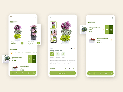 Vertical Garden App app design development ecommerce flower flowers garden green home homegarden kitchen plant plants ui ux vertical garden white