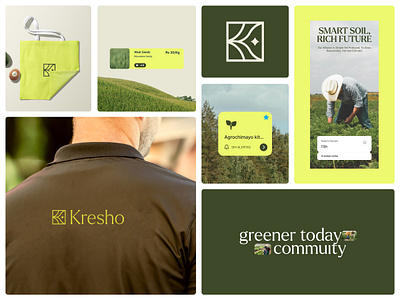 Kresho | Agriculture Brand Identity & UI/UX agriculture agro bento brand identity branding eco farmer local produce logo logo design uiux visual identity