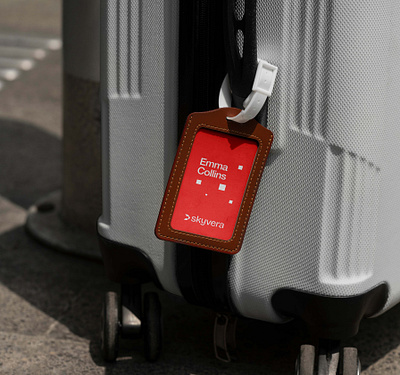 Branded Luggage Tag Design for Airline Travel Brand branding corporateidentity design graphic design logo ui