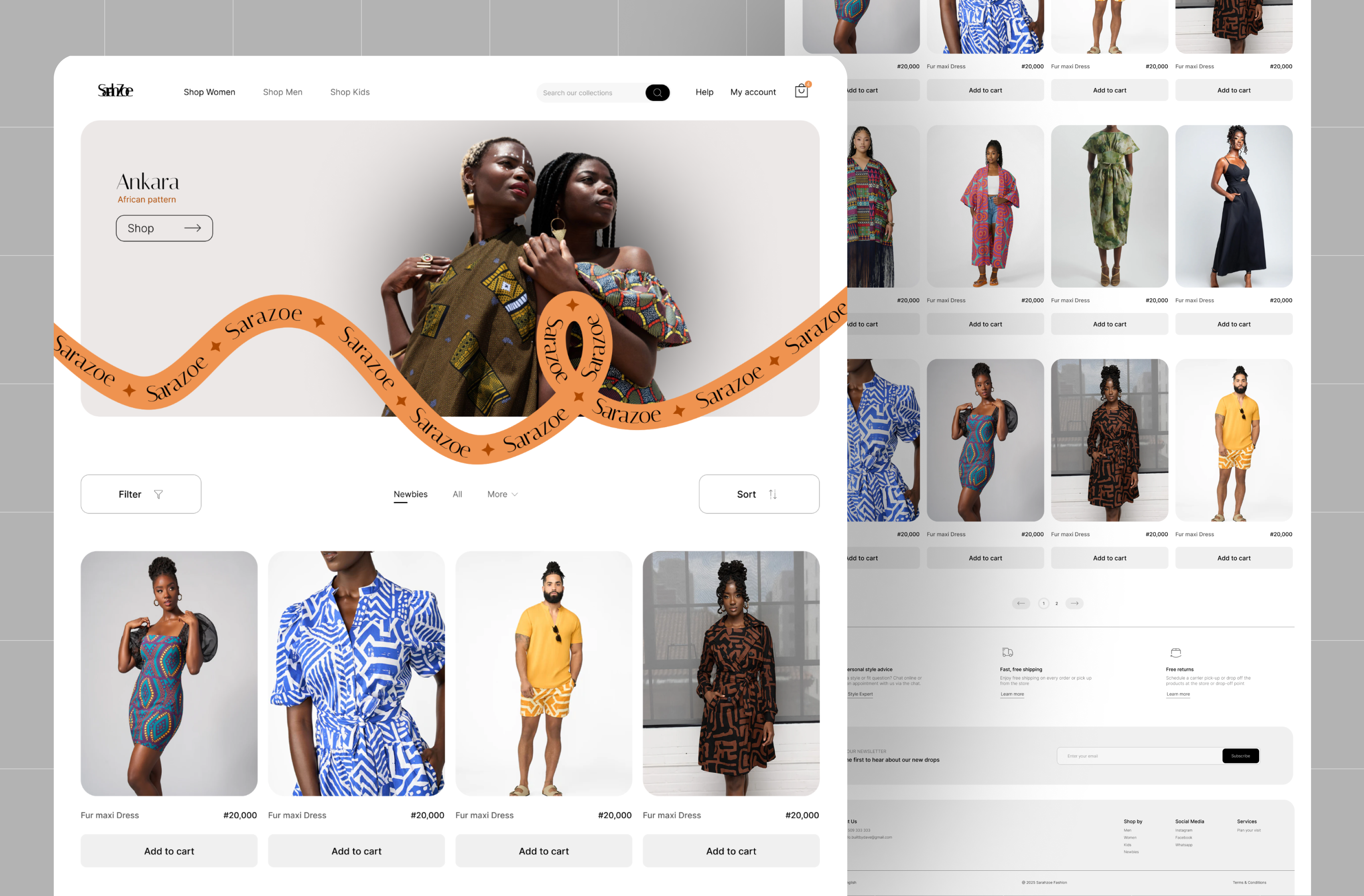 SaraZoe - Minimalist Ecommerce Website Design ecommerce website figma website framer website frontend design landing page landing page design landing page developer ui ui ux design web design web development website design wix website
