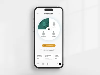 Aromatru - Oil Wheel Control animation app app design apple aroma branding connected device ios iot motion graphics nature oils product design ui ux visual design