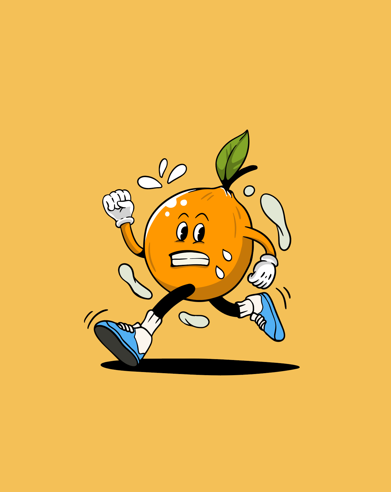Juiced Up Orange Runner apparel design artwork cartoon cartoon illustration cartoon mascot graphic design illustration mascot mascot design mascot illustration orange illustration