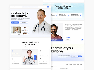 Medical Website – Online Doctor Booking Website Full Landing Pag design doctor landing page modern ui online booking patient website product ui ui ux web website design