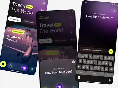 AirTravel - AI Travel Planner App app app design app interface app screen design mobile mobile app mobile app design mobile application mobile ui modern app ui motion ui product design transportation app travel app ui ux