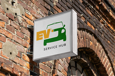 EV Service Hub mechanics garage logo branding design graphic design logo modern retail simple vehicles versatile