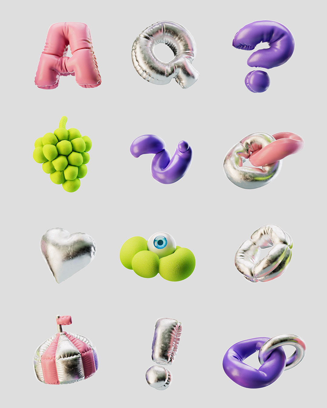 Festival 3d branding cgi character design festival foreal illustration logo