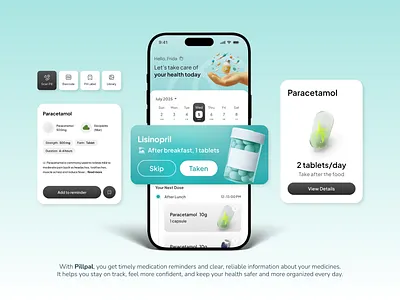 Pillpal, a smart health app for detect medecines. app branding design graphic design illustration logo typography ui ux vector