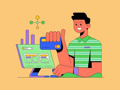 Online payment illustration cleanlines conceptart ecommerce fintech flatdesign graphicdesign illustration onlinetransaction vectorart