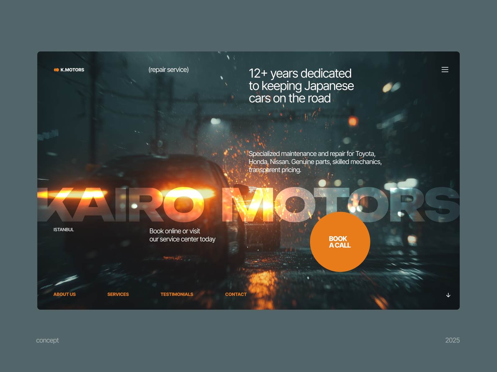 Landing Page Design for Auto Service animation auto service car car service design detailing japan japan car landing motors promo service ui uidesign uiux web webdesign website