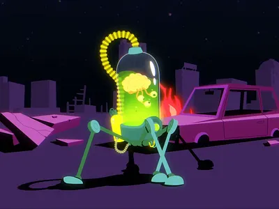 We come in peace! 2d animation 2d character after effects alien animation character design explainer graphic design illustration illustrator loop mograph motion graphics procreate rig rigging sci fi ufo walk cycle walking cycle