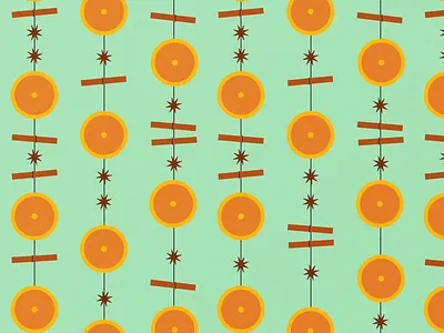 Christmas Garland calgary canada christmas cinnamon cloves design female artist garland illustration illustrator orange surface pattern design