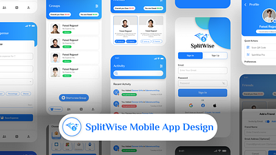 SplitWise Mobile App UI/UX. figma mobile app design prototype ui design uiix ux design