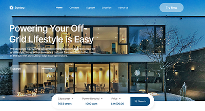 Landing page Sections - Energy Company hero section landing page ui ux design
