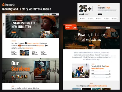 Industriz – Industry and Factory WordPress Theme business construction industry site engineering wordpress theme factory factory website theme industrial industrial wordpress theme industry machinery wordpress theme manufacturing company theme mobile friendly responsive responsive design seo friendly uiux web design web development wordpress theme wordpress website