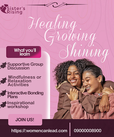 Flyer for Sister's Rising flier graphic design photo manipulation