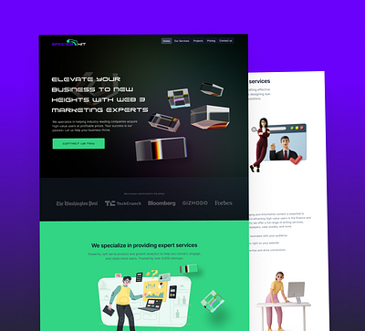 Web 3 Marketing Agency 3d landing page product design ui ux design web3