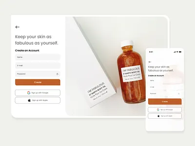 Skincare Products Shop Sign Up Page beauty branding challange clean clear cosmatic daily design dribbble korea minimal mobile mobile design plat responsive sign sign up ui user interface ux