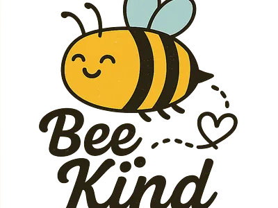 Cute cartoon bee spreading a positive message of kindness bee design graphic design kinde t shirt