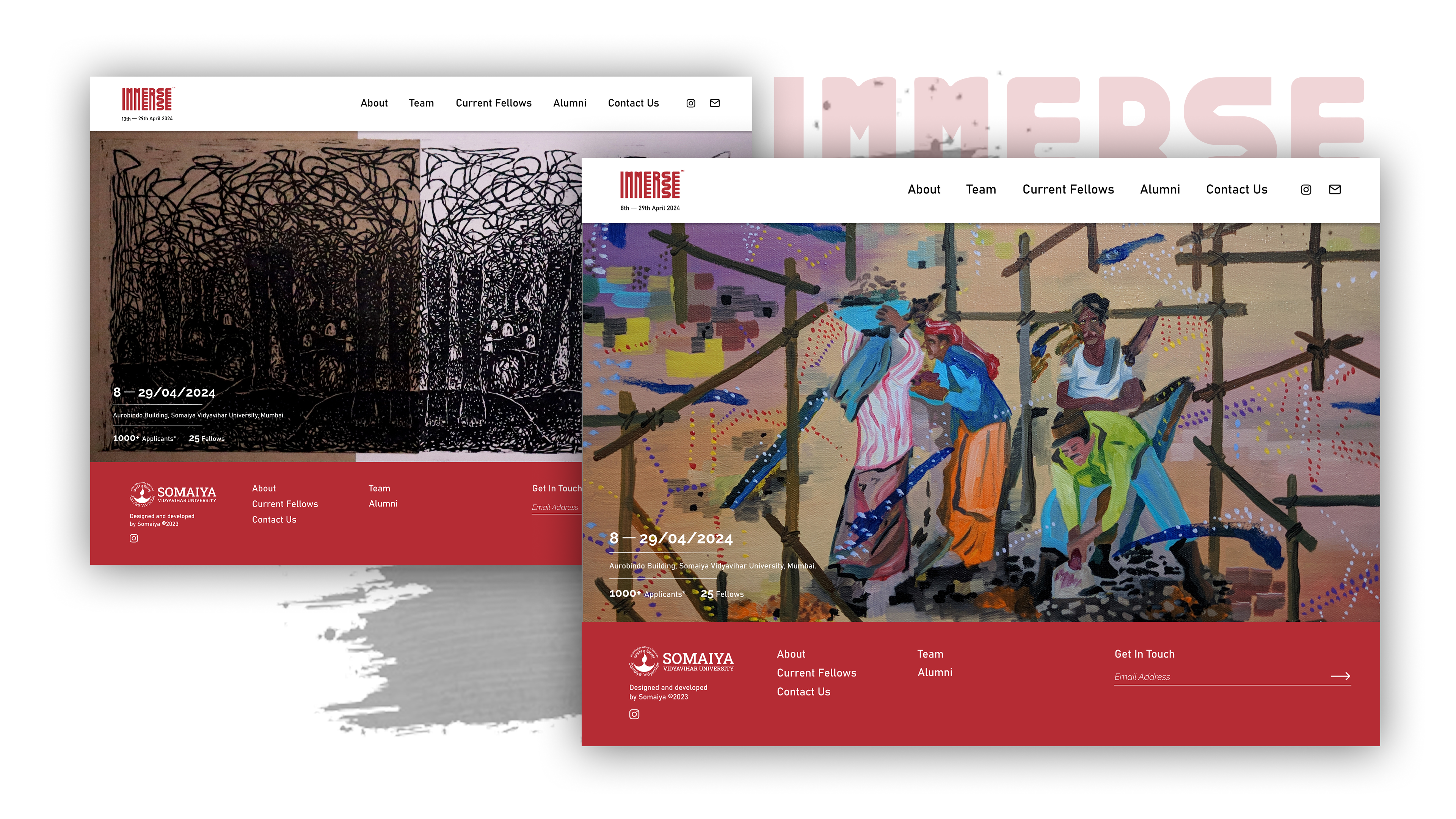 IMMERSE – Traditional Art Gallery Website Design art painting artist website branding product design ui design ux design website design