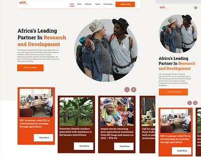 IITA Home Page Redesign - 2022 africa website corporate website home page landing page redesign ui design ux design