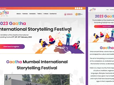 Gaatha – Storytelling Festival Website Design product design storytelling festivel ui design ux design web layout website design