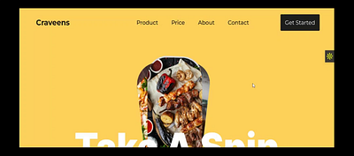 Spin Interaction - Meal Ordering Hero Section animation meal ordering product design protototype ui ui design