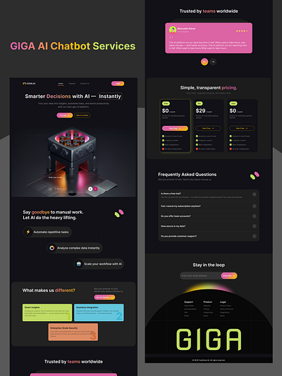 GIGA AI Chatbot Service Landing Page branding checkout design design graphic design illustration personal portfolio landing page ux