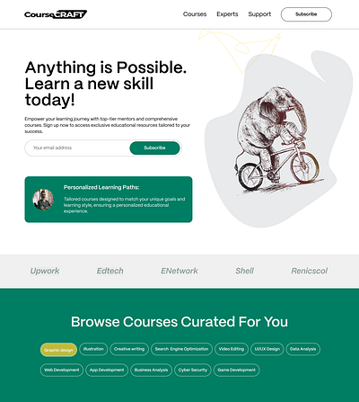 EdTech Landing page - HERO SECTION edtech design landing page ui ux design