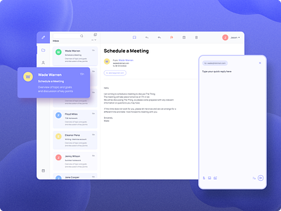 Email App - Quick Reply app design desktop email product design reply ui ux