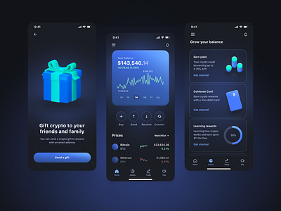Coinbase app redesign app crypto design ios mobile mobile banking typography ui ux