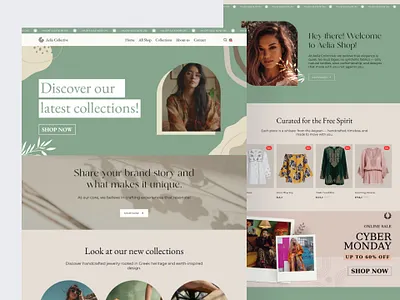 Aelia Collective - e-Commerce Boho Fashion Shopify Theme 2.0 boho design website diy e commerce ecommerce fashion landing page shopify store store website