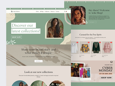 Aelia Collective - e-Commerce Boho Fashion Shopify Theme 2.0 boho design website diy e commerce ecommerce fashion landing page shopify store store website