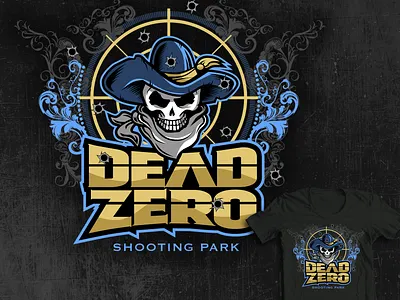 t-shirt design chipdavid dogwings drawing logo shirt design shooting skull target vector