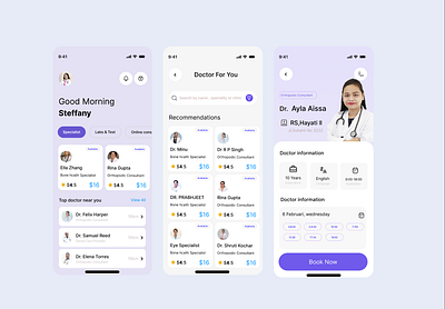 Doctor Healthcare App Budiarti R. app assessment calendar cleanui doctor doctorbooking figma healthcare healthtech homepage listcard medical medicine medtech mobile search time uxdesign