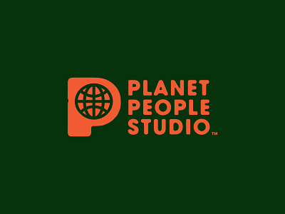 Planet People Studio Logo branding eco friendly globe logo minimal organic outdoors p people planet sustainability