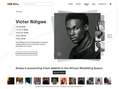 Model Agency Hero Section agency fashion fashion website ui landing page product design ui uiux design user interface ux website ui