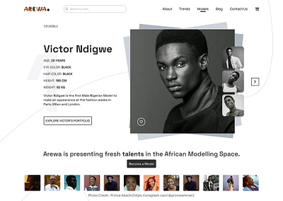 Model Agency Hero Section agency fashion fashion website ui landing page product design ui uiux design user interface ux website ui