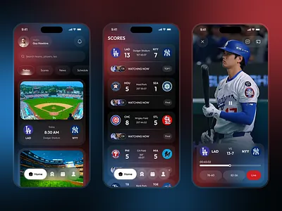 Sport Baseball Mobile App baseball baseballapp bet app bookmaker concept gambling app live app live scores match mobile app onboarding player stats social app sport app sport product sports betting