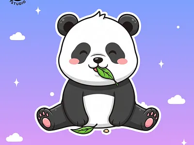 Cute Panda Character Illustration kawaii cartoon