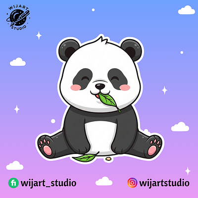 Cute Panda Character Illustration kawaii cartoon